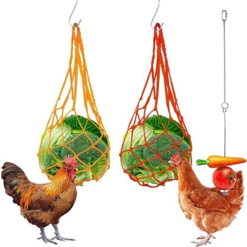 Chicken Foraging Toys Rooster Vegetable&Fruit Net Parrot Bird Toy Supplies Chick Treating Tools String Bag Snack Hanging Feeder