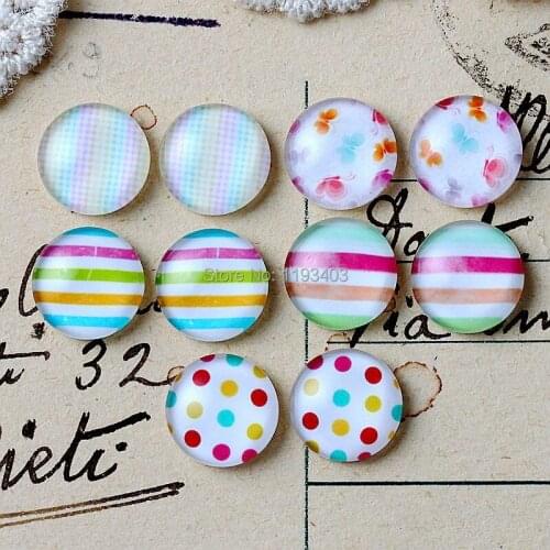 Min.mix order($9.9) 10pcs MIX 12mm Handmade Photo Round Glass Cabochon beads-Image Glass Cabochon-(HPGC-MIXSS-100)