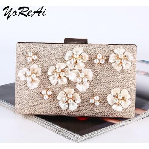 Mini Trendy All-match Womens Dinner Bag New Luxury Shoulder Pack Handmade Three-dimensional Flowers Shape Fashion Clutch