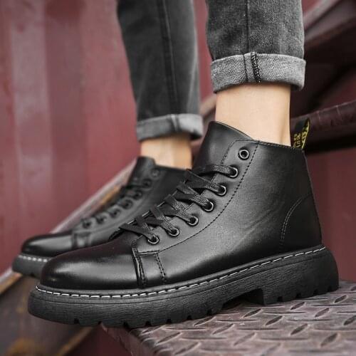Mens Shoes Martin Boots Mens Thick-soled Autumn/winter New Mens Boots Snow