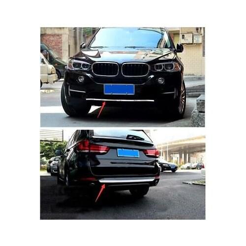 Stainless Front + Rear Bumper Lid Cover Trim 2pcs For BMW X5 F15 2014 - 2018