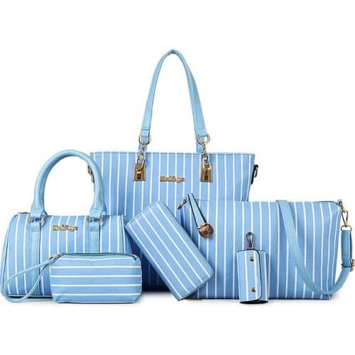 New Fashion Womens Handbag+Shoulder Bag+Purse+Card Holder 5pcs Set Tote Cross-Body Pouch Wallet High Quality Leather satchels