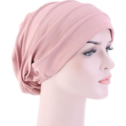 New Muslim Women Sleep Chemo Hat Beanie Turban Hat Scarf Cancer Chemo Beanie Cap Hijab Headwear Head Wrap Hair Accessories