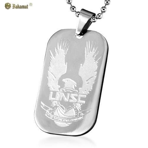 Bahamut Special Version Halo UNSC Dog Tag Pendant Necklace Titanium Steel Chain