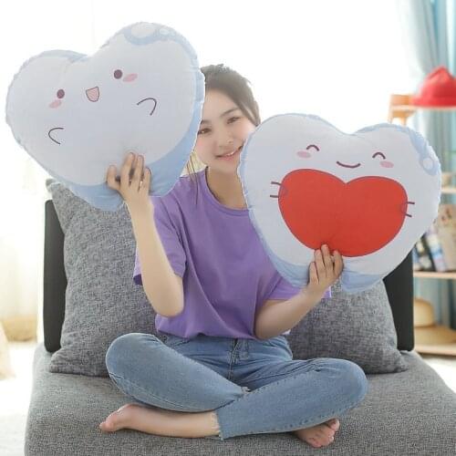 1pc 32cm*30cm Kawaii Simulation Teeth Plush Pillow With Cute Expressions Cushions Kids Girls Gifts