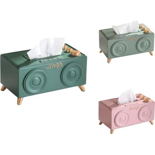 Resin Radio Table Napkin Paper Holder Tissue Boxes Storage Holder for Paper Towels Desk Organizer Home Decor