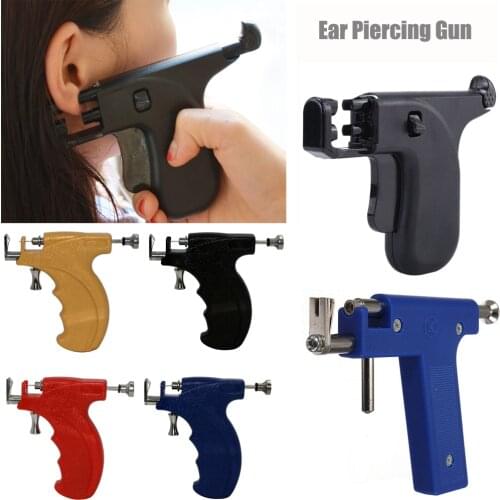 Professional Ear Piercing Gun Tools Kit Ear Stud steel Gold Earring Ear Nose Navel Body Piercing Gun Set No Pain Safe Sterile