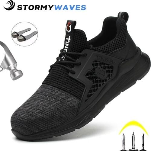 Work Safety Shoes Anti-Smashing Steel Toe Puncture Proof Construction Lightweight Breathable Sneakers Boots Men Women Air Light