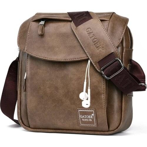 POOLOOS Luxury Brand Men Shoulder Bag Crossbody Business Casual Handbag Male Spliter Leather Messenger Bags Large Capacity