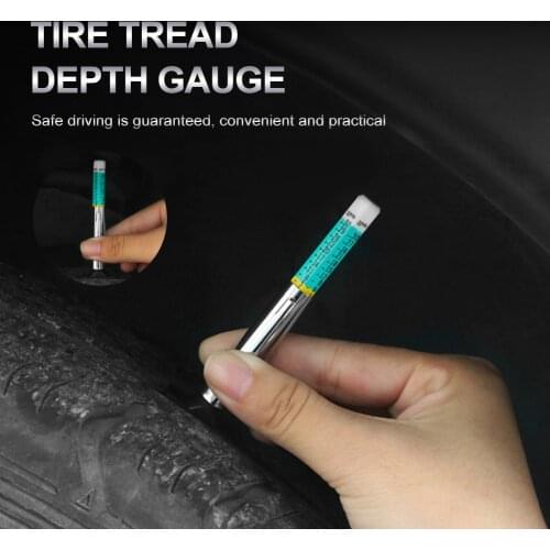 RushSale Stainless Steel Car Truck Tire Tread Gauge Датчик глубины протектора Tyre Depth Tester Color Coded Metric Gauge Measure