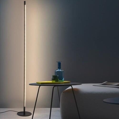 Modern LED Iron Art Long Pole Floor Lights Lighting Nnordic Living Room Indoor Deco Lamp Bedroom Bedside Vertical Light Fixtures