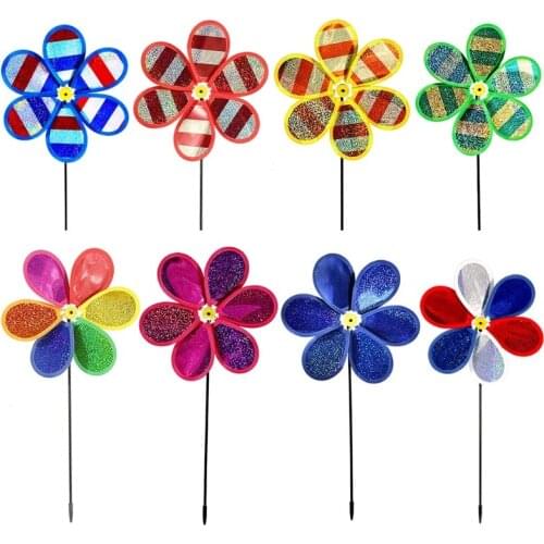 Sequins Windmill Colorful Wind Spinner Pinwheels Garden Yard Patio Lawn Decoration Kids Toy Independence Day Decor
