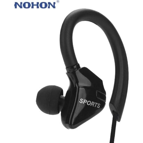 NOHON Waterproof Sports Running 3.5mm Headset Earphones Headphones With Microphone Mike Wired For Huawei Samsung Xiaomi mi Redmi