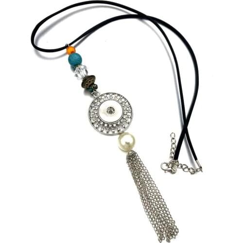 High quality Bohemia 102 Rhinestones 18mm snap button necklace necklaces pendants DIY Jewelry for women men 60cm