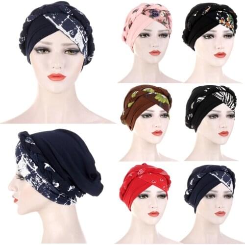 High-Quality Muslim Women Printing Turban Scarf Islamic Female Inner Hijab Cap Arab Head Scarves Femme Fashion Hair Loss Hats