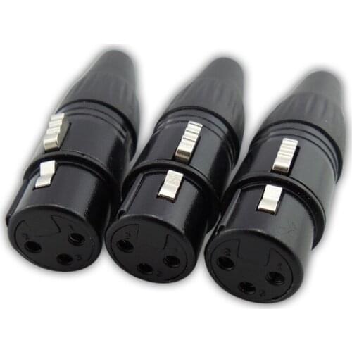 XLR microphone mother black 3 core cannon plug microphone Speaker cable connector