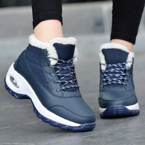 2021 New Winter Air Cushion Snow Boots Women Plus Warm Short Boots Womens Platform Casual Cotton Shoes Zapatos De Mujer