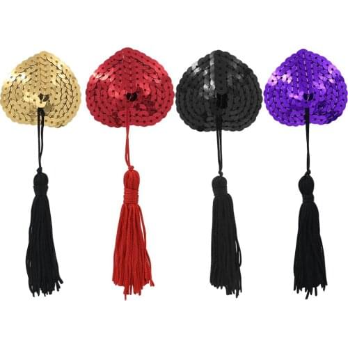 1 Pair Sexy Bra Nipple Cover Pasties Sticker Women Sequin Tassel Breast Petal Multicolor Breast Petals