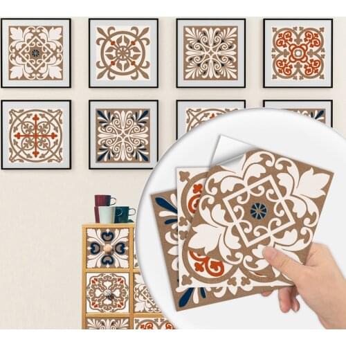 10pcs/set Frosted Tiles Stickers for Kitchen Backsplash Bathroom Wallpaper Non-slip Thicken Waterproof Vinyl Floor Wall Decals