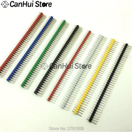 10PC High quality Gold plated Colorful 2.54mm 1x 2*40P Single/Double Row Male Breakable Pin Header Connector Strip For PCB board