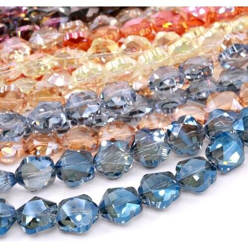 10pcs Multi Colors Austria faceted Crystal Glass Beads Loose Spacer Flower Beads for Jewelry Making Craft DIY Beads