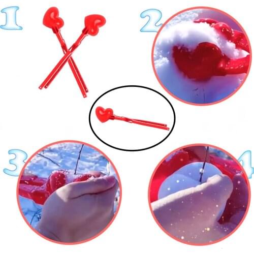 Large Heart Shaped Snow Ball Maker Clips Kids Children Snow Making Sand Mold Winter Outdoor Games Toys Kid Gift