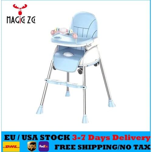 Baby Dining Chair Children High Chair Muti-function Foldable Dining Table Chair Kid Feeding Chair With Wheels Removable