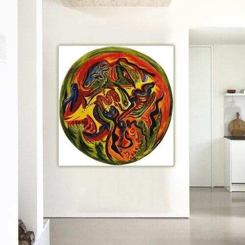 Jackson Pollock《Circle》Abstract Canvas Art Oil Painting Artwork Poster Picture Wall Hanging Decor Home Living Room Decoration