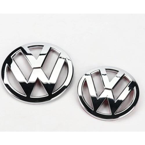 2pcs Chrome 110mm Front Grill Badge Emblem + 90mm Rear Trunk Lid Logo for VW Scirocco 1K8 853 600/630 B 739