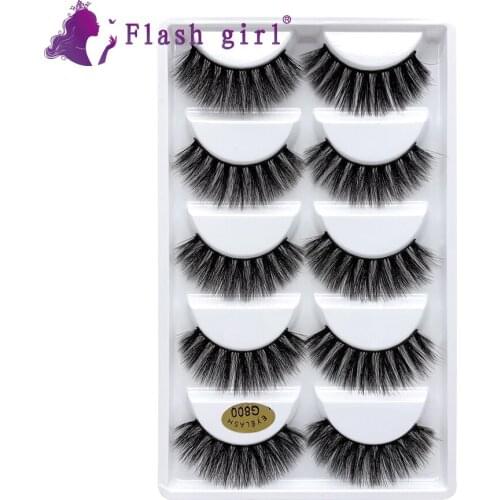 Flash Girl G series G800-G806 Factory Wholesale 6 Model 5Pairs 3D Mink Makeup Thick Natural False Eyelashes