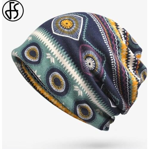 FS Winter Soft Warm Skullies Beanies Hip Hop Hat Men Elastic Hats Green Red Trendy Streetwear Scarf Bonnet For Women Cycling Cap