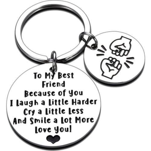 Best Friend Birthday Christmas Gifts for Women Men Girl Boy Sister Brother Thank You Gift for BFF Bestie Friendship Key Chain