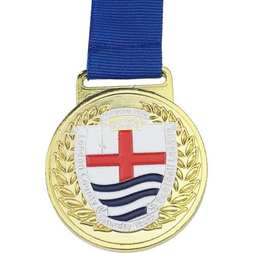 Award Medal Custom Make Cheap Medal Gold Medal with Soft Enamel 50mm Diamter Football Medals