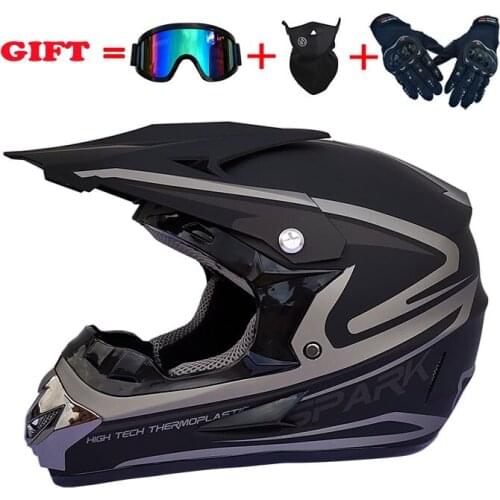 Motorcycle cross-country helmet four season helmet mens mountain bike small cross-country helmet full helmet goggle mask gloves