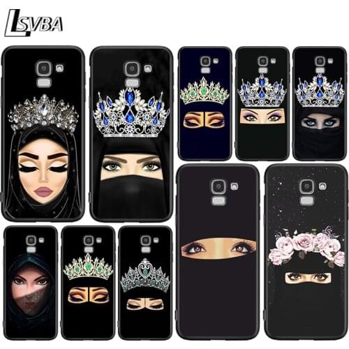 Muslim Women Eyes for Samsung Galaxy j8 j7 j6 j5 j4 j3 j2 Core Prime Star Duo Plus 2018 2017 2016 Black Phone Case
