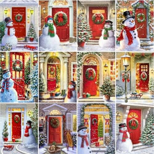 HUACAN DIY Frame Painting By Numbers Winter Landscape Acrylic Wall Art Picture By Numbers Snow Childrens Room Decor