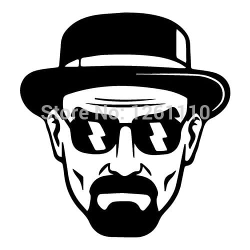 Heisenberg Vinyl Decal - Walter White Breaking Bad Sticker Car Window Bumper - 14cm x 15cm