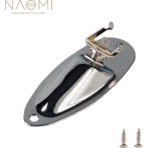 NAOMI Boat Style Jack Socket Plate 1/4" Guitar Pickup Input Output Jack Plate Socket For Strat Electric Guitars New