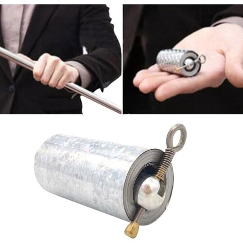 Portable Metal Appearing Cane with Teaching Cards, Pocket Staff Stage Trick for Amateur Beginners Ma gic Trick Accessorie