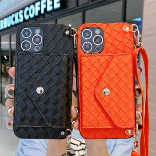 Luxury Leather Wallet Flip Case For iPhone 11 12 13 Pro Max SE X XR XS Max 7 8 Plus Crossbody Chain Phone Bag Card Slots Cover