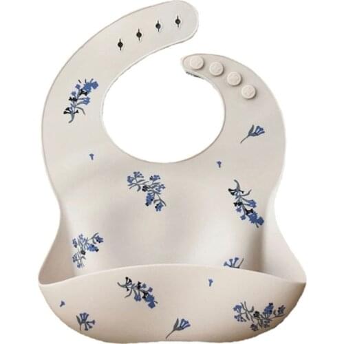 Cartoon Printing Baby Bibs Waterproof Soft Silicone Baby Feeding Food Catcher R9JD