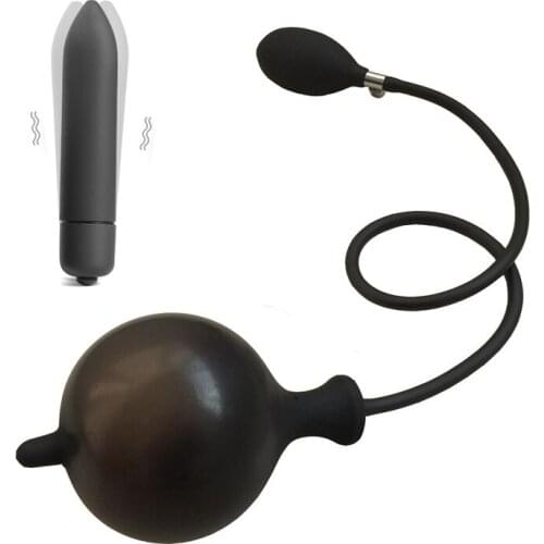 Bullet Vibrator Silicone Anal Plug Anal Dilator Expandable Inflatable Butt Anal Plugs Dildo Adults Game Sex Toys For Adults