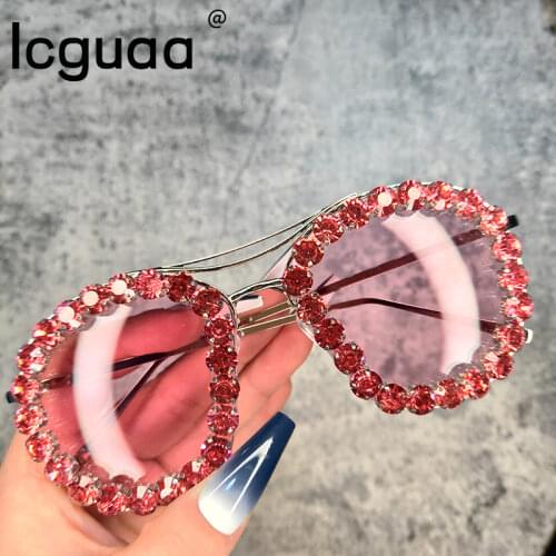 Fashion Luxury Crystal Sunglasses Women 2019 Sunglasses Men Luxury Rhinestone Street Eyewear Shades oculos sol feminino
