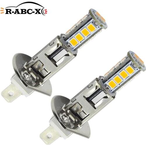 2pcs 1.5W Super Bright H1 H3 LED Bulbs Car Driving Running Lights Fog Light Auto Lamp Yellow White High Power 2835 18smd DC12V