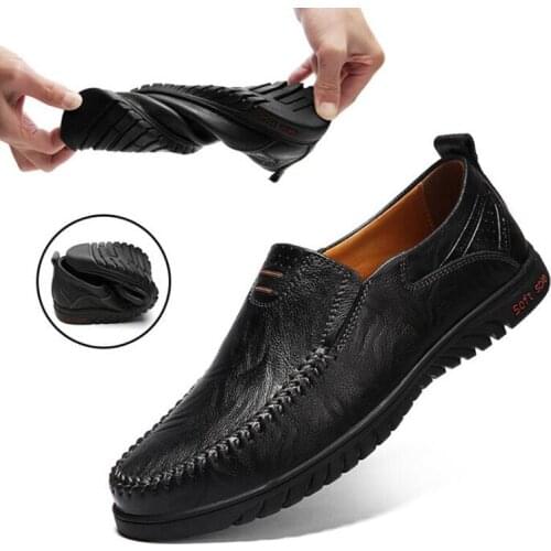Autumn Men Shoes Genuine leather Comfortable Men Casual Shoes Footwear Chaussures Flats Men Slip On Lazy Shoes Zapatos Hombre