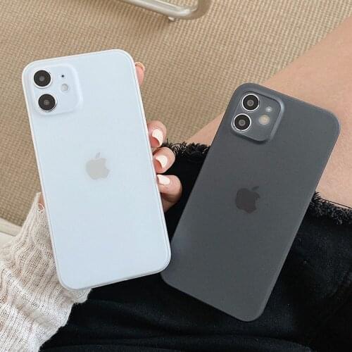 Ultra-Thin PP Transparent Matte Skin Phone Case for iphone11 12 Pro Max X XR XS 7 8Plus Simple Solid Color Anti-fall Back Cover