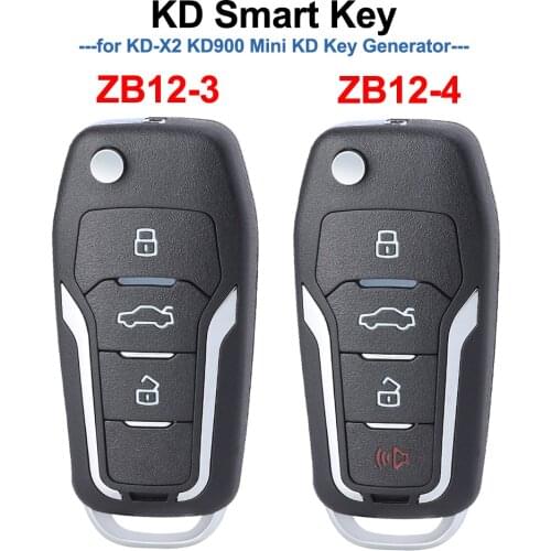 KEYDIY ZB12-3 ZB12-4 KD Smart Remote Key Universal KD Auto Car Key Fob for KD-X2 Key Generator, ZB12 Fits More than 2000 Models