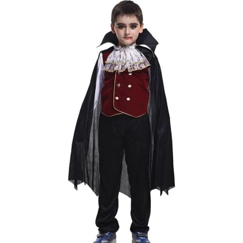 Party Halloween Kids Children Count Vampire Costume Fantasia Prince Vampire Cosplay Cloth For Boy