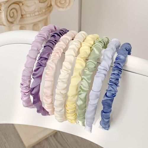 Headband Fabric Lovely Sweet Wind Fashion Simple Girl Feeling Hair accessories Pressed Satin Pleated Womens Jewelry Hair band