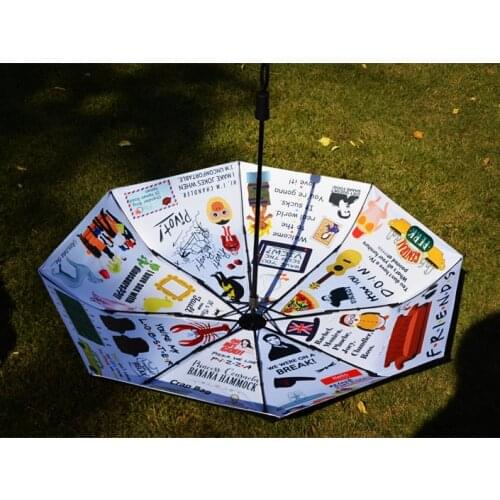 Anime Friends TV Movie Umbrella Three-Folding Umbrella Child Cartoon Windproof Folding Sun Rain